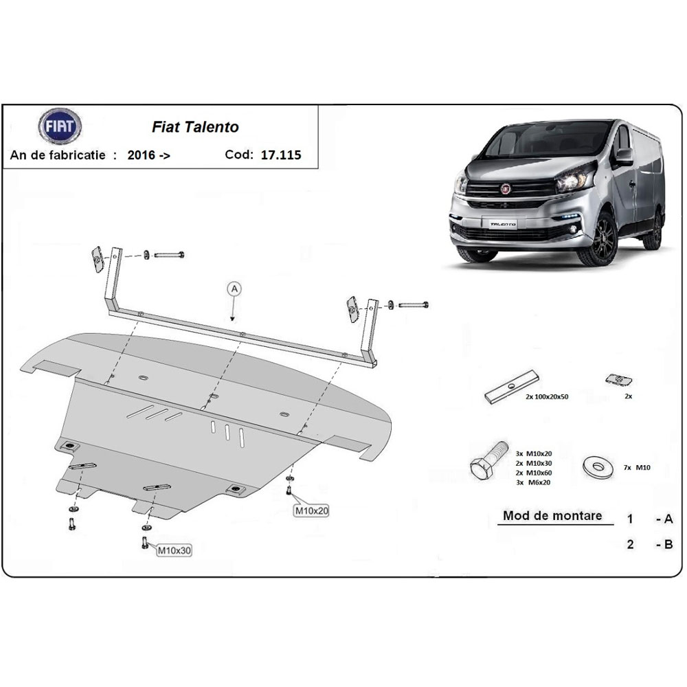 Steel Skid Plate Fiat Talento 2016-2021