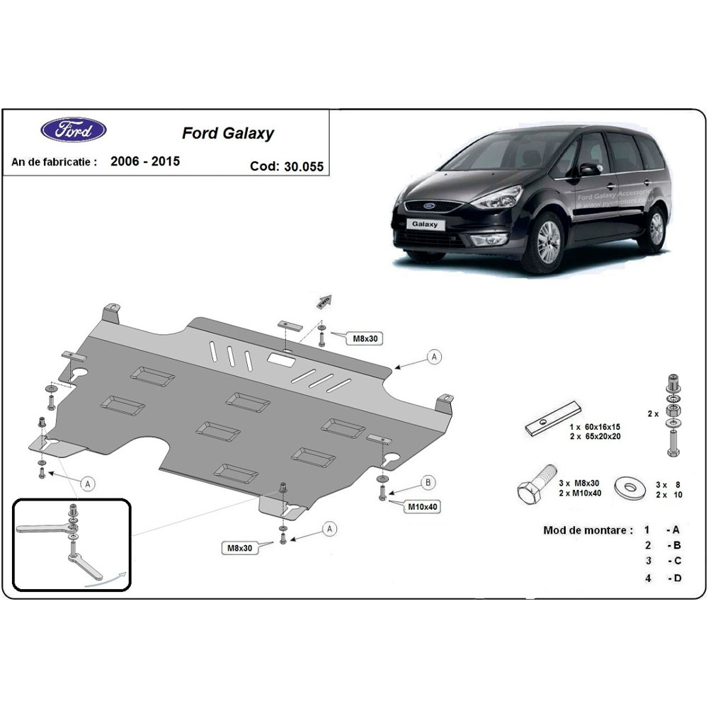 Steel Skid Plate Ford Galaxy 2 2007-2015