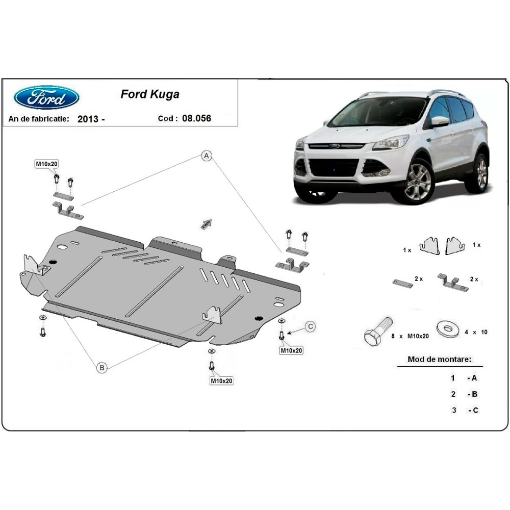 Steel Skid Plate Ford Kuga 2013-2019