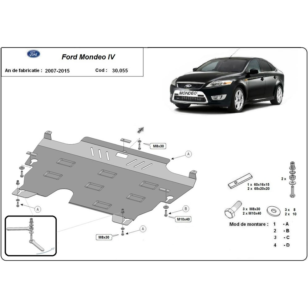 Steel Skid Plate Ford Mondeo 3 2006-2012