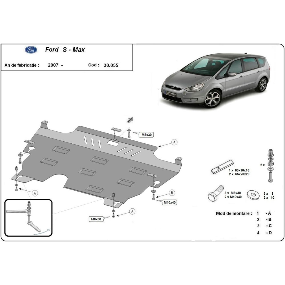 Steel Skid Plate Ford S-Max 2006-2015