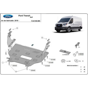 Steel Skid Plate Ford Transit 4x4 2019-2023