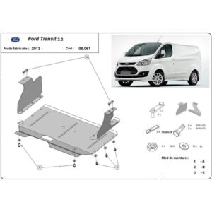 Steel Skid Plate Ford Transit Custom 2013-2019