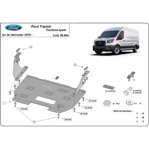 Steel Skid Plate Ford Transit RWD 2019-2020
