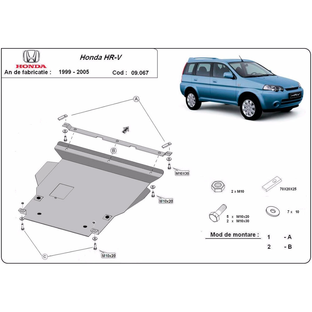 Steel Skid Plate Honda HR-V 1998-2005