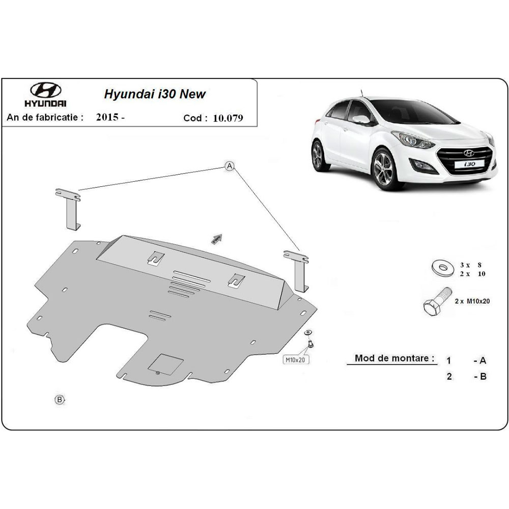 Steel Skid Plate Hyundai i30 2015-2016