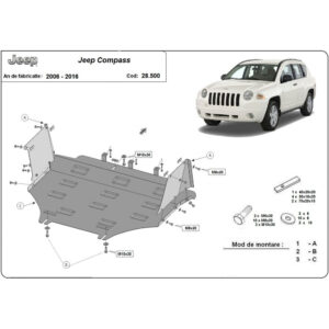 Steel Skid Plate Jeep Compass 2006-2016