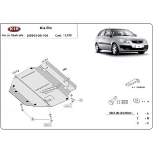 Steel Skid Plate Kia Rio 2 2005-2011