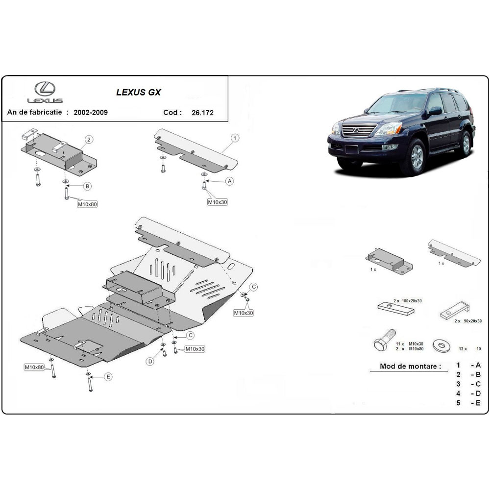 Steel Skid Plate Lexus GX 2002-2009