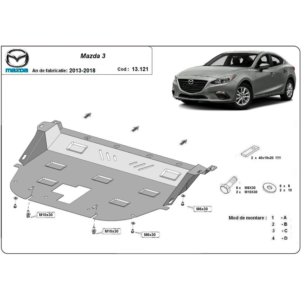 Steel Skid Plate Mazda 3 2013-2018