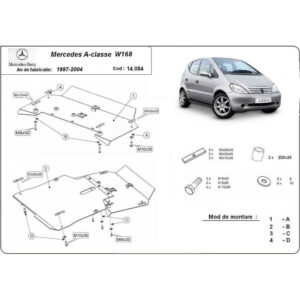 Steel Skid Plate Mercedes A-Class W168 1997-2004