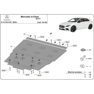 Steel Skid Plate Mercedes A-Class W177 2018-2023