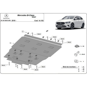 Steel Skid Plate Mercedes B-Class W247 2019-2023