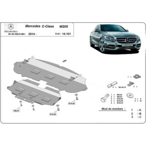 Steel Skid Plate Mercedes C-Class W205 2014-2020