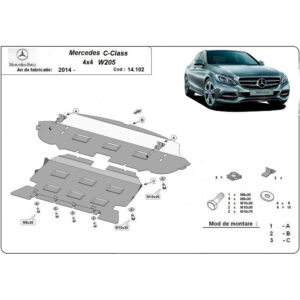 Steel Skid Plate Mercedes C-Class W205 4x4 2014-2021