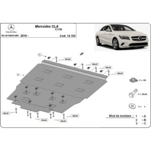 Steel Skid Plate Mercedes CLA C118 2019-2023