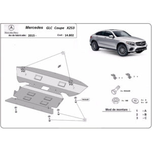 Steel Skid Plate Mercedes GLC Coupe X253 2015-2022