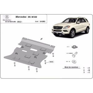 Steel Skid Plate Mercedes ML W166 2011-2019