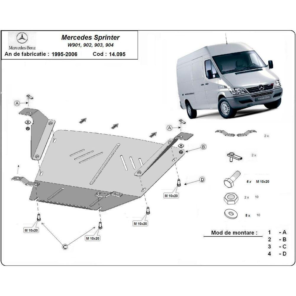 Steel Skid Plate Mercedes Sprinter 1995-2006