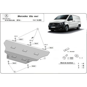 Steel Skid Plate Mercedes Vito W447 1.6 D 4x2 2014-2023