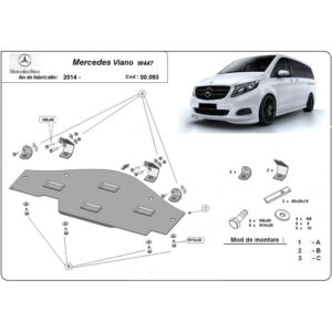 Steel Skid Plate Stop&Go System, Egr Mercedes Viano W447 1.6 D 4X2 2014-2023