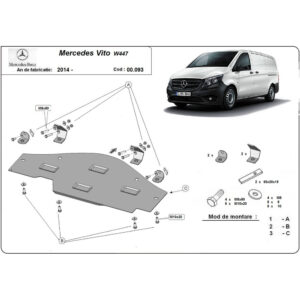 Steel Skid Plate Stop&Go System, Egr Mercedes Vito W447 1.6 D 4X2 2014-2023